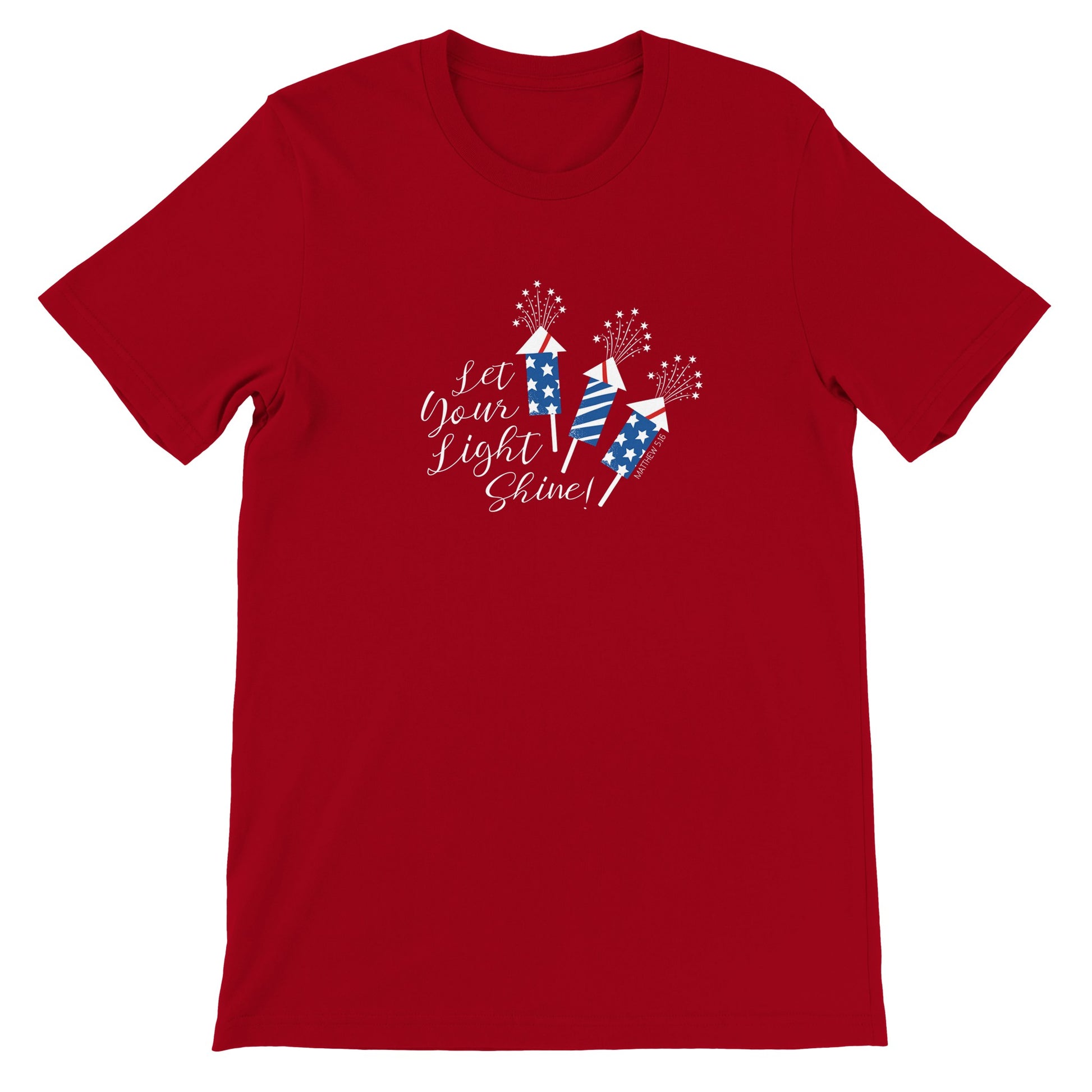 Let Your Light Shine Matthew 5:16 Patriotic Christian Women's T-Shirt