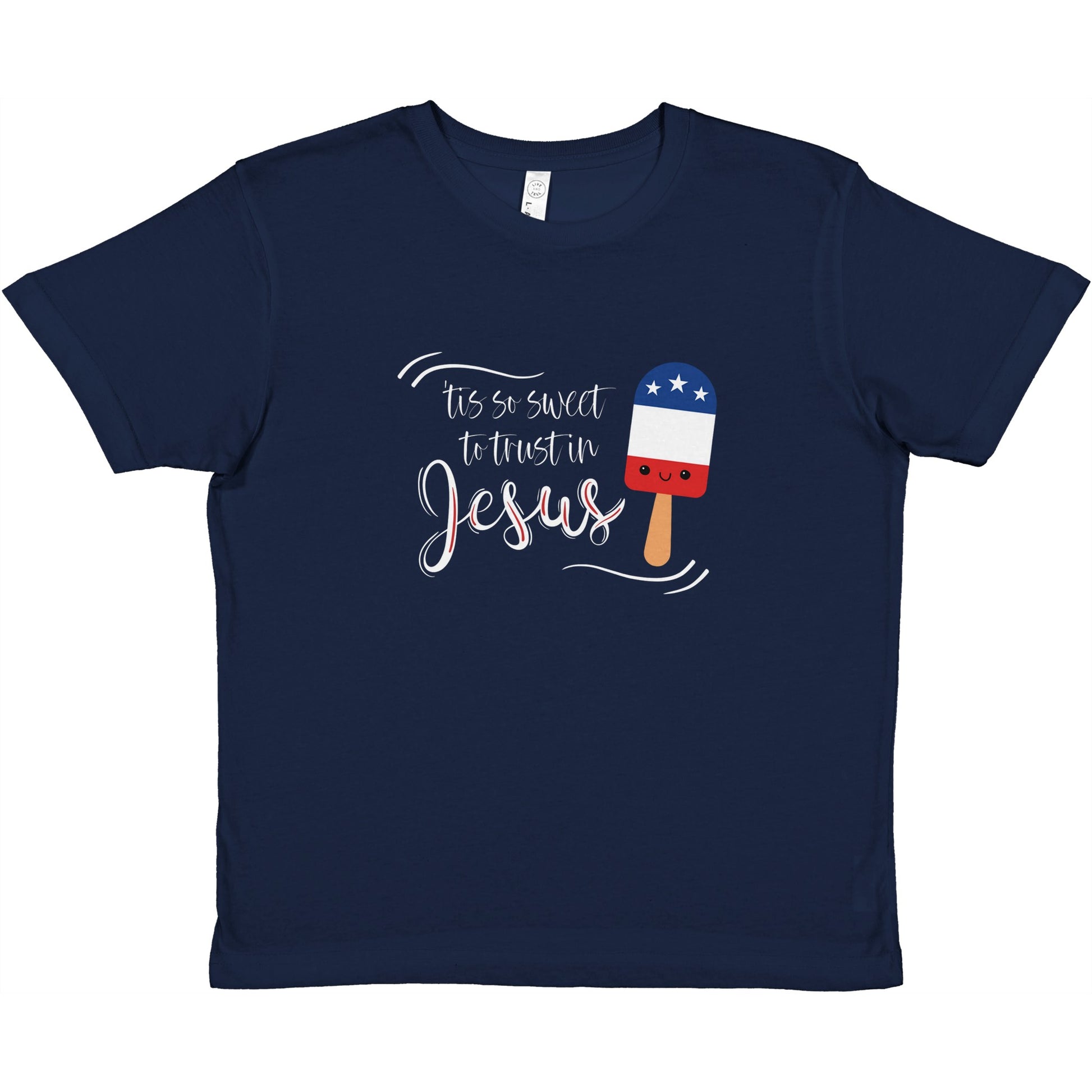 Tis So Sweet To Trust In Jesus Patriotic Girls Christian T-Shirt