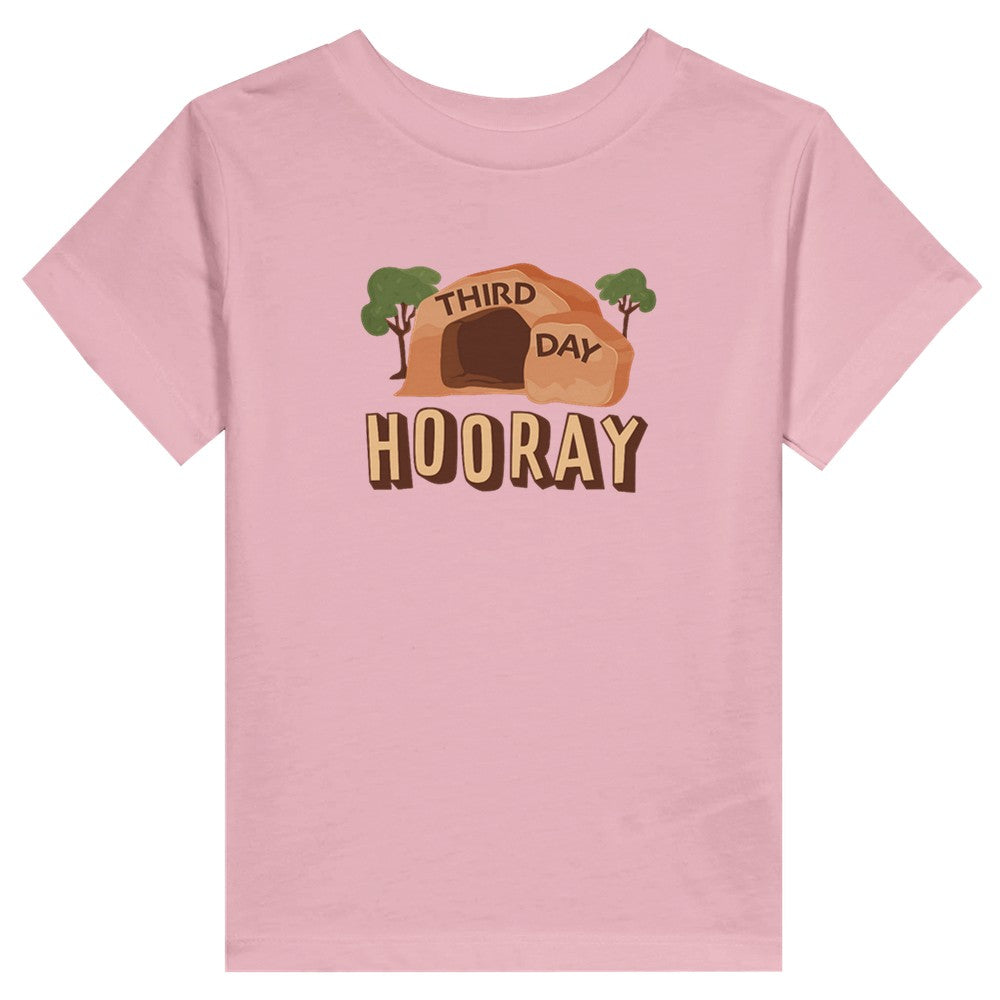 Third Day Hooray, Religious Toddler Easter Tee, Jesus Holiday T-Shirts for Baby, Empty Tomb T for Babies, God Gift for Easter Basket Filler