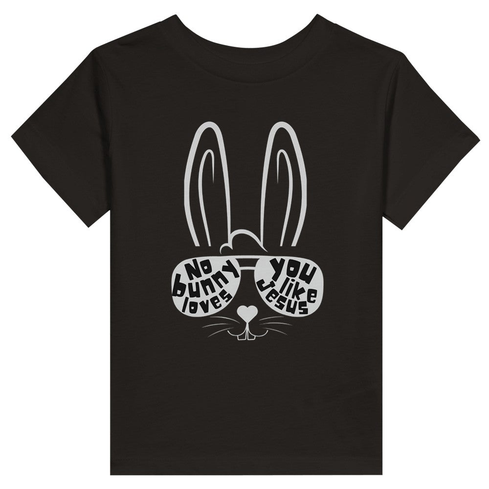 No Bunny Loves You Like Jesus, Cute Faith-Based Easter Tee, Christian Shirt with Rabbit, Animal Ears and Sunglasses Tee, Toddler Jesus Gift