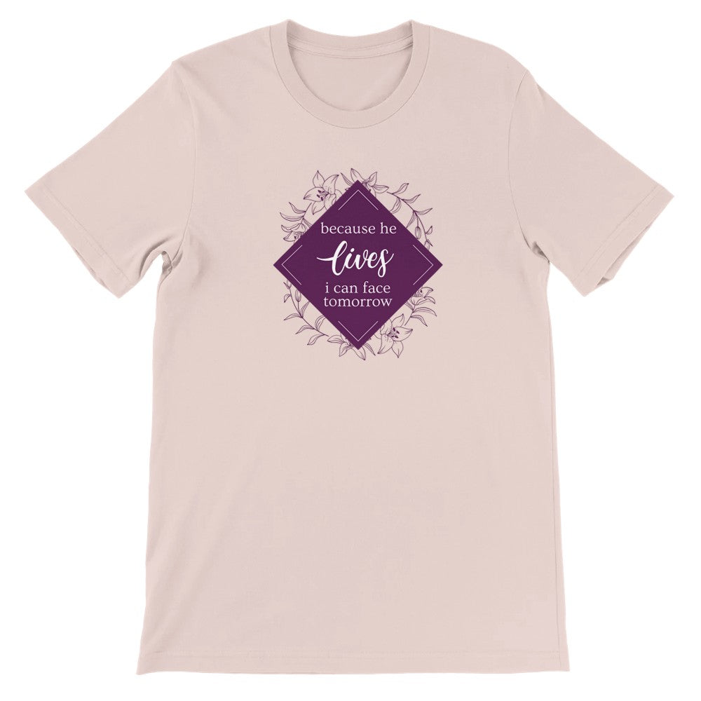 Because He Lives, Casual Easter Sunday Outfit, Worship Gifts for Her, Vintage Hymn Ts, Church Hymn Tees for Mom, Jesus Song TShirt Gift