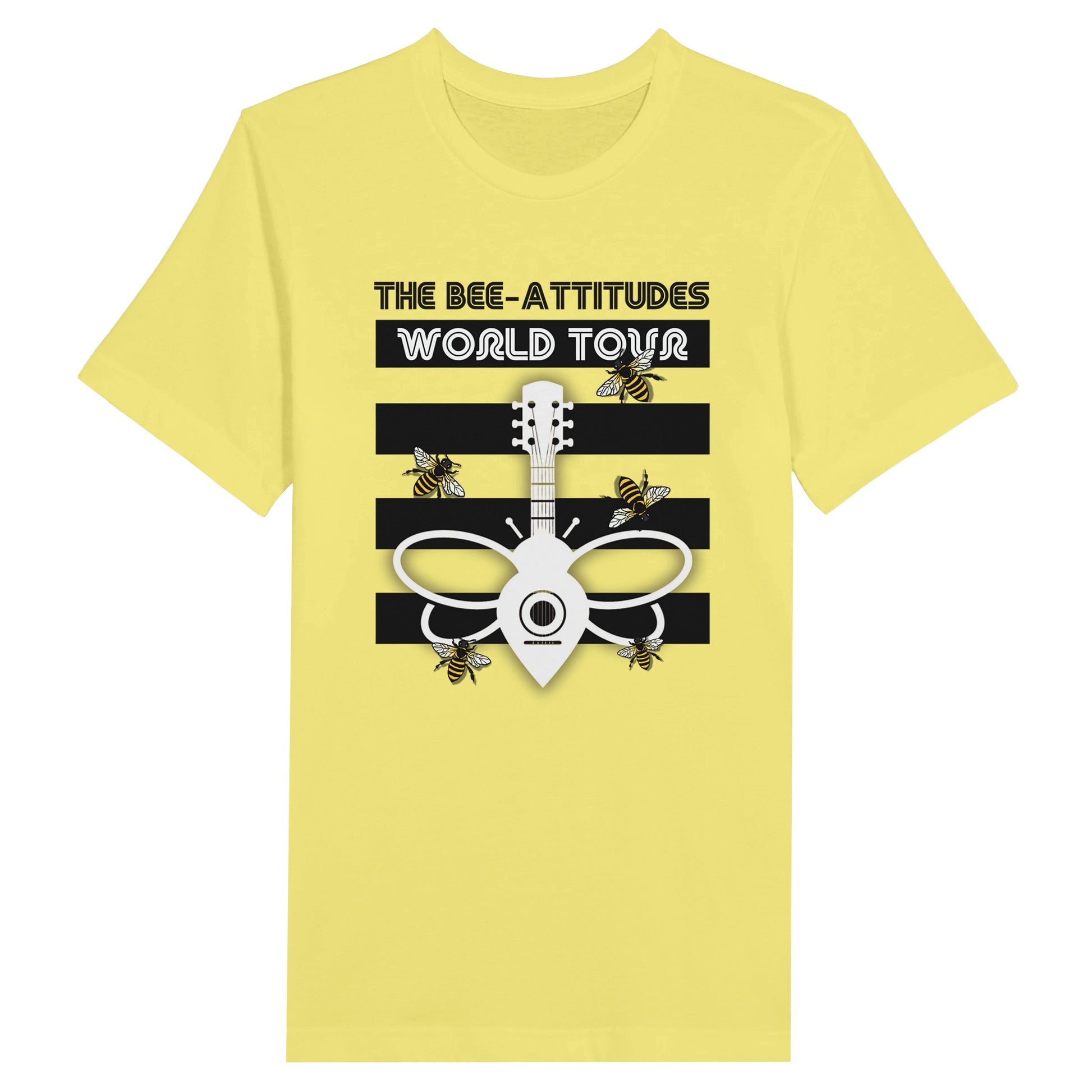 Funny 'Bee Attitudes' Rock Band Matthew 5:3-12 Front and Back Design Christian Men's T-Shirt 