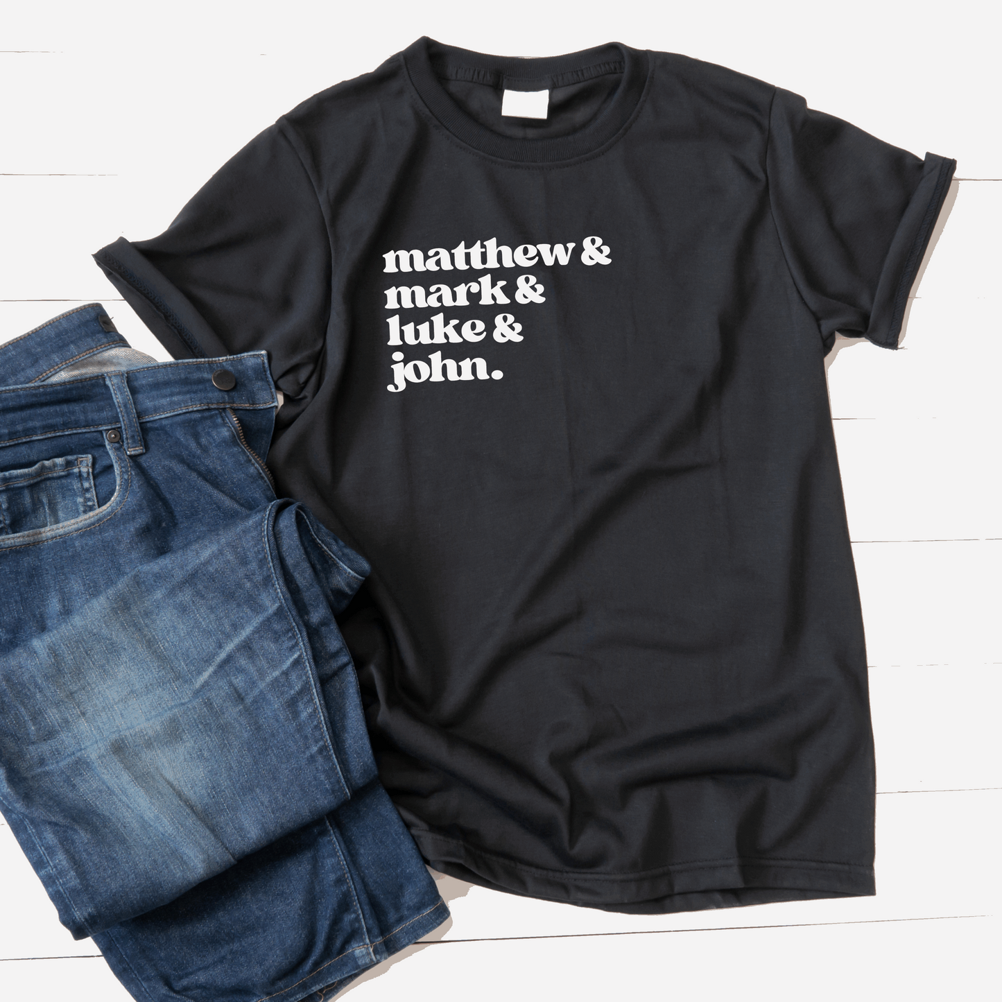 Books of the Bible T, Christian Best Seller, Matthew Mark Luke John, Simple Christian Shirt, Matching Family Faith Tee, Minimalist Faith Tee