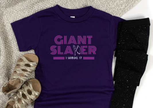 Slaying Giants, David and Goliath Youth Shirt, Kids Bible Story Shirt, Christian Merch for Kids, Sling Shot Shirt for Kids, 1 Samuel 17