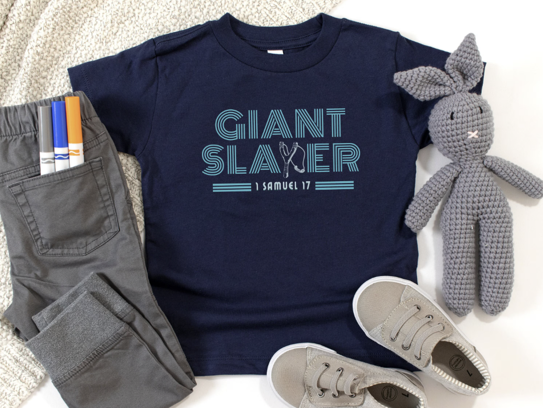 Giant Slayer, David and Goliath Shirt, Toddler Bible Story T, Funny Christian Toddler Shirt, Faith Ts for Baby, Sling Shot Shirt for Kids