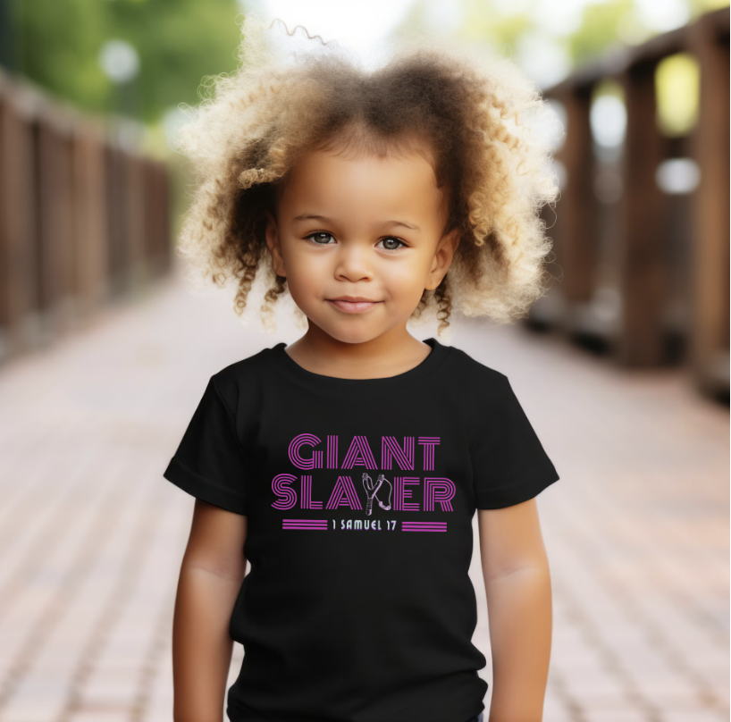 Giant Slayer, David and Goliath Shirt, Toddler Bible Story T, Funny Christian Toddler Shirt, Faith Ts for Baby, Sling Shot Shirt for Kids