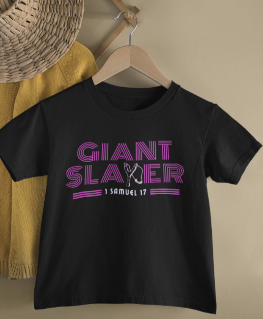 Giant Slayer, David and Goliath Shirt, Toddler Bible Story T, Funny Christian Toddler Shirt, Faith Ts for Baby, Sling Shot Shirt for Kids