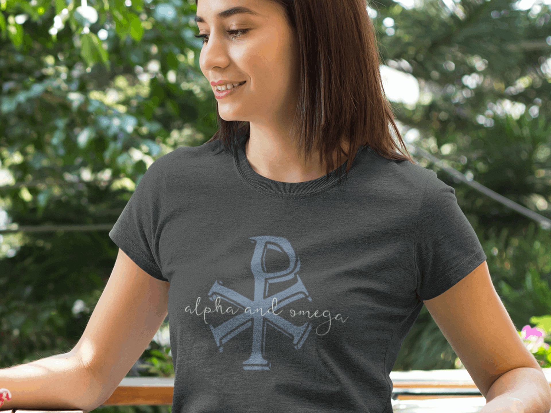 Chi Ro Shirt, Alpha and Omega TShirt, Greek Letter Christian Tee, Church Outfit for Her, Christian Best Seller, Catholic Apparel Gifts