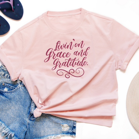 Grace and Gratitude Shirt, Grace Gifts for Her, Spiritual Quotes Shirt, Bible Sayings Tshirt, Gratitude Shirt for Her, Christian Best Seller, Basic Womens Faith T, Faith Apparel Gifts for Her