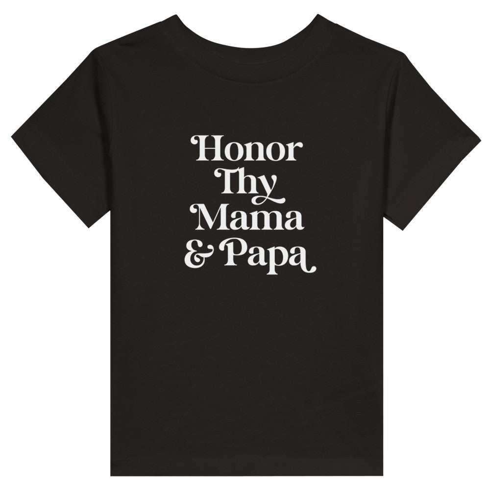 Honor Thy Mama and Papa, Adorable Biblical Baby T-Shirt, Godly Gifts for Kids, Christian Toddler Outfit, Honor Your Mother and Father