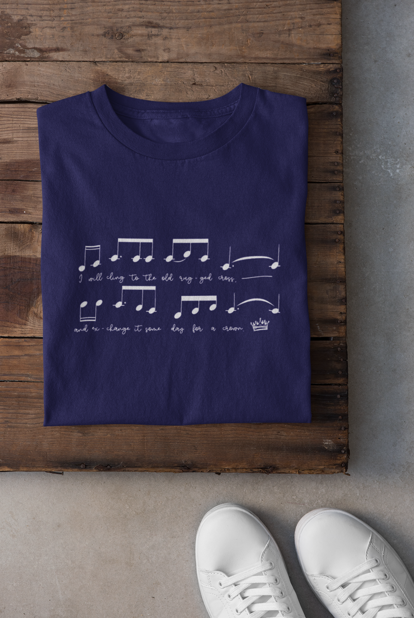 Old Rugged Cross Music Notes Tee, Piano Teacher Apparel Gift, Trendy Church Outfit, Worship Gifts for Her, Vintage Hymn Ts