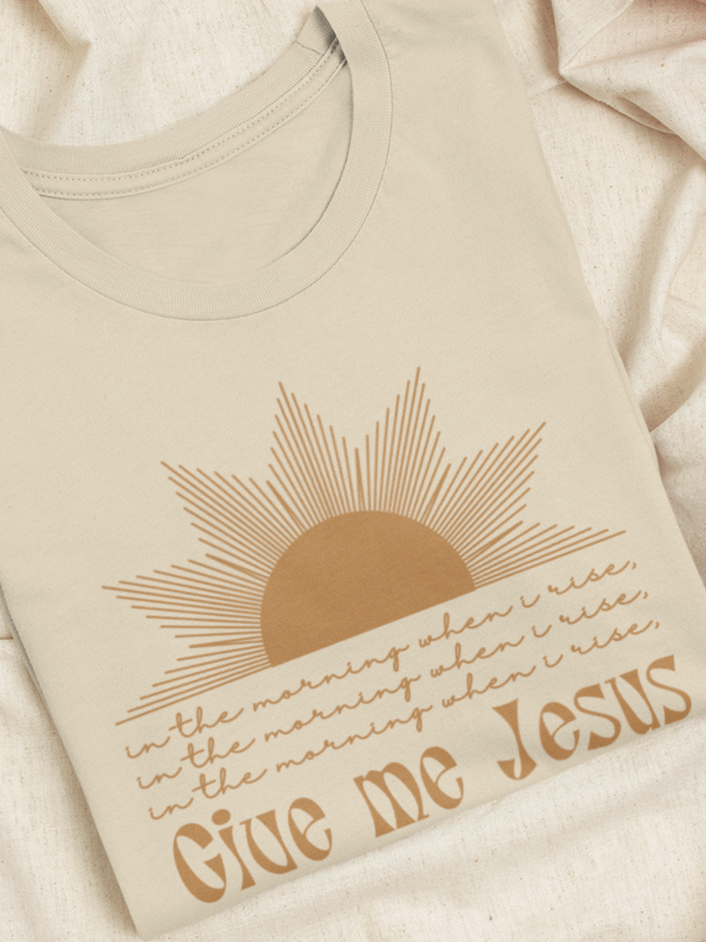 Give Me Jesus Shirt, Hymn T-Shirt, Worship Gifts for Her, Minimalist Faith Tee, Boho Faith T-Shirt, In the Morning When I Rise, Jesus Outfit