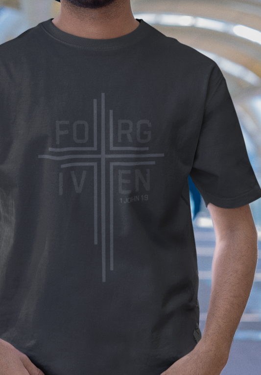 Forgiven Cross 1 John 1:9 Christen Men's T-Shirt