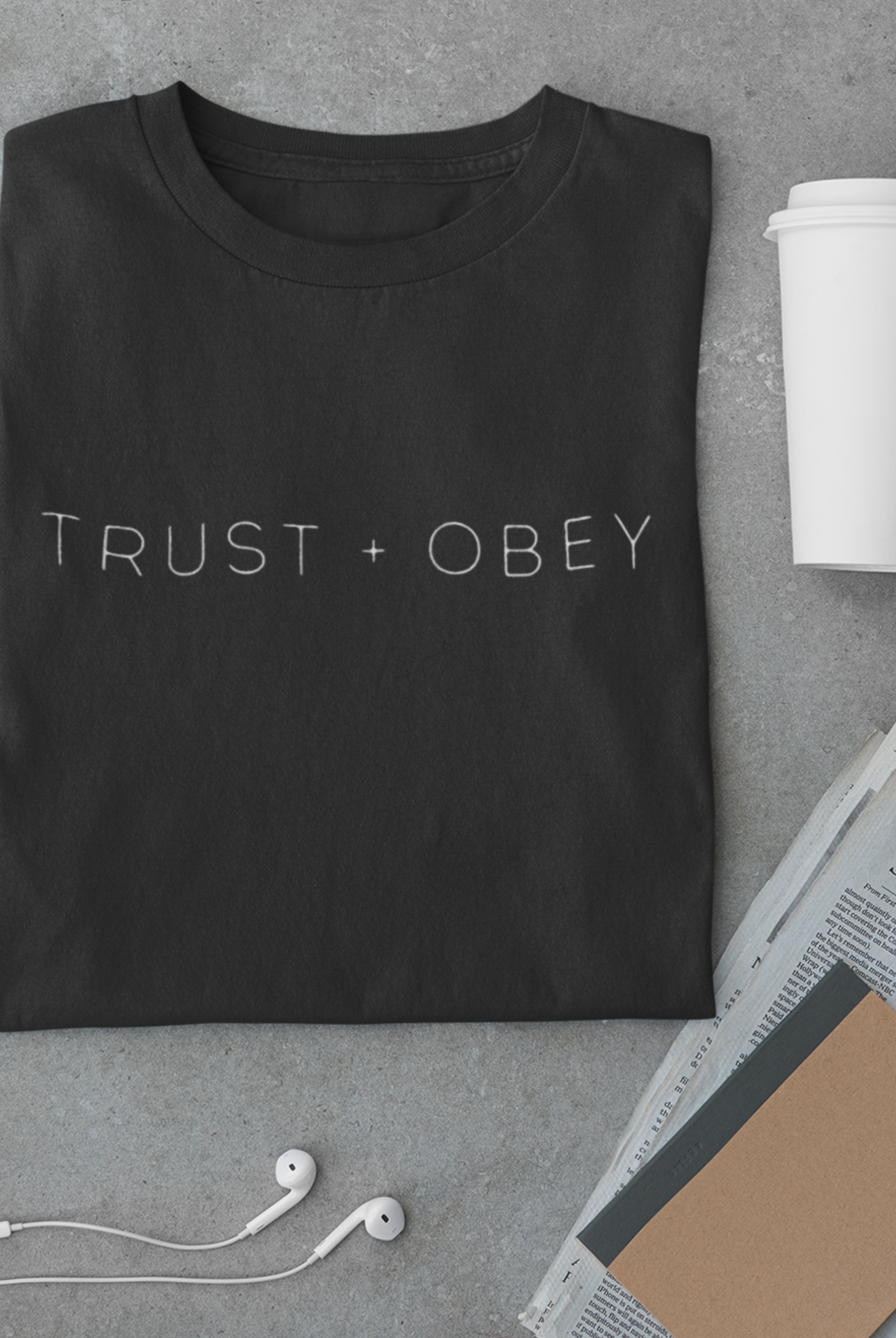 Trust and Obey, Trusting God Faith Tee, Religious Minimalist Unisex T, Christian Streetwear for Her, Trendy Church Outfit, Godly Apparel