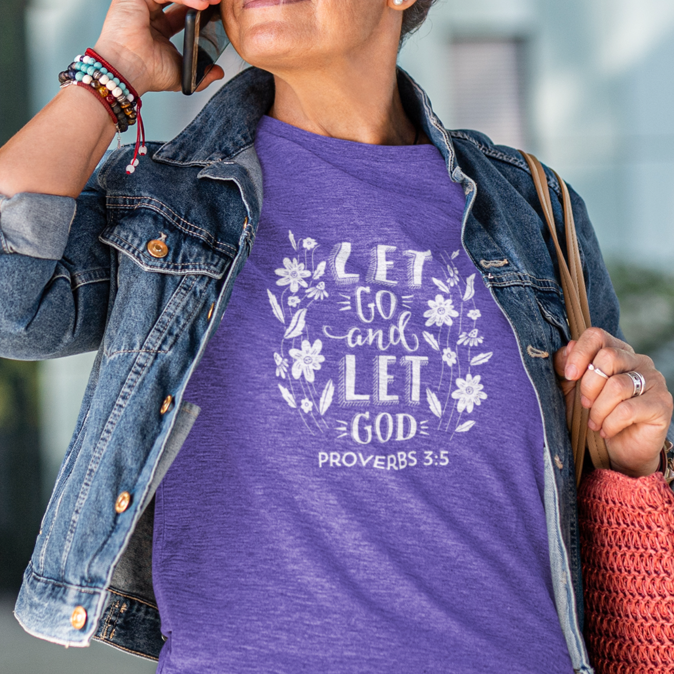 Let Go and Let God Proverbs 3:5 Christian Women's T-Shirt