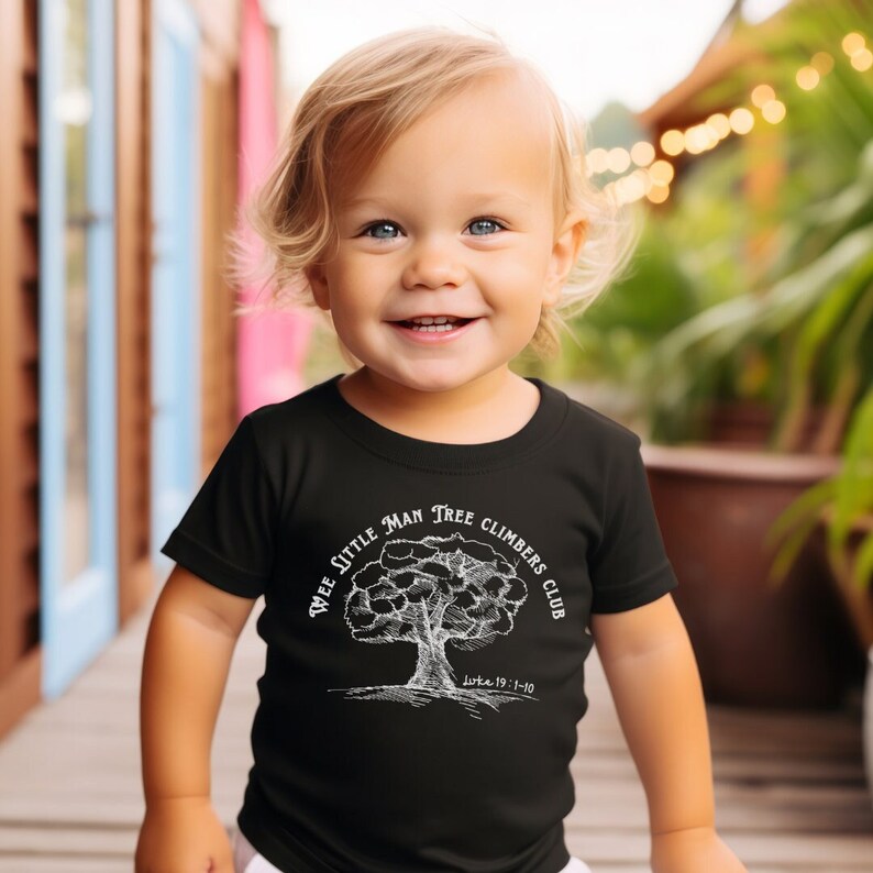 Zacchaeus Bible Story Tee, Funny Tree Shirt for Baby, Hilarious Shirt for Boys, Boys Bible Parable Shirt, Baby Tee That Makes Me Laugh