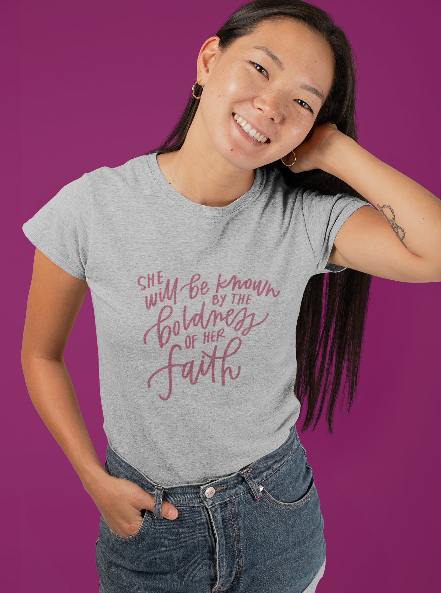 She Will Be Known by the Boldness of Her Faith, Ephesians 3:12, Biblical Tee For Her, Daughter of the King, God is within Her, Jesus T Shirt