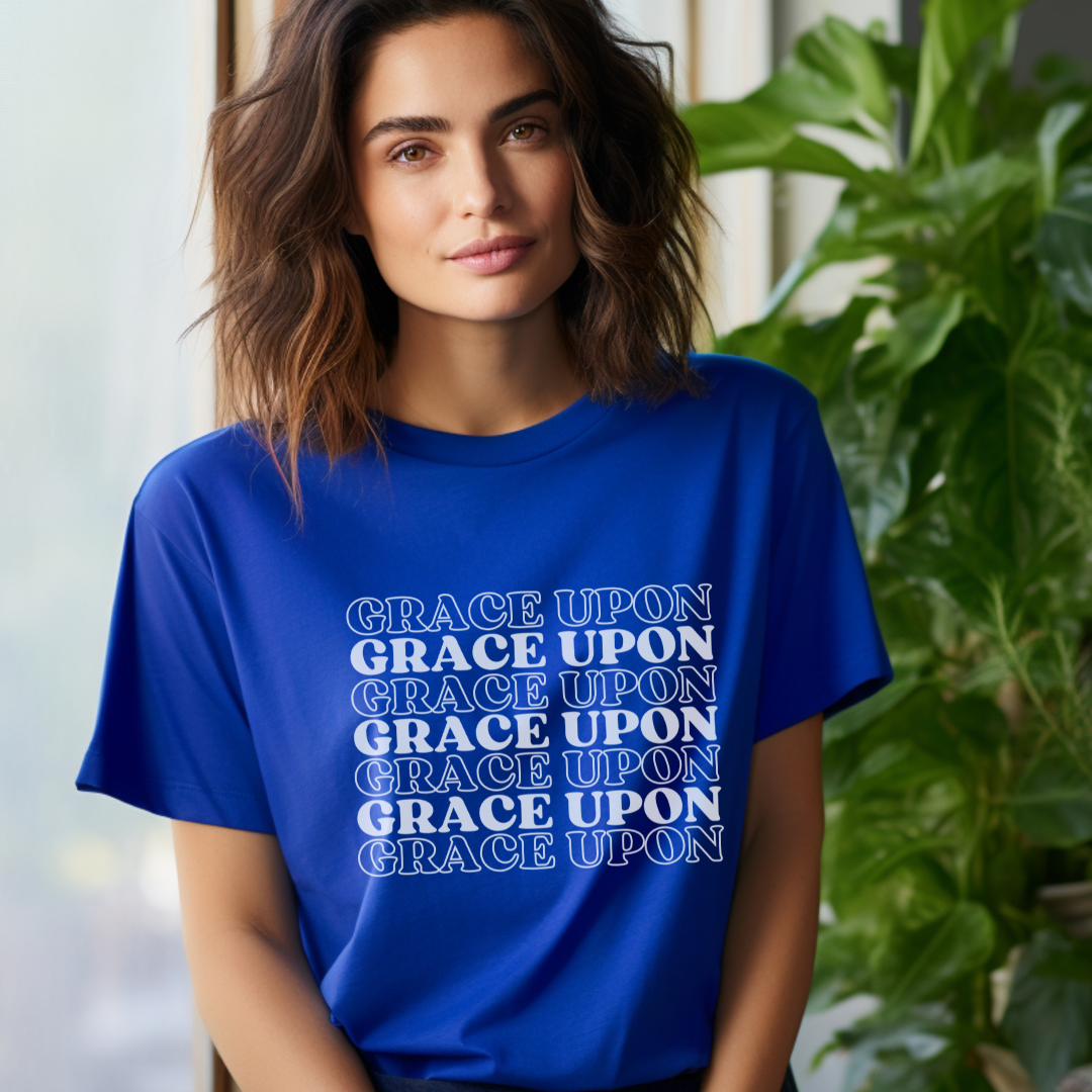 Grace Upon Grace Tshirt, Hipster Christian, Grace Gifts for Her, Church Friend Gift, Retro Grace Shirt, Repeating Words Shirt, Grow in Grace