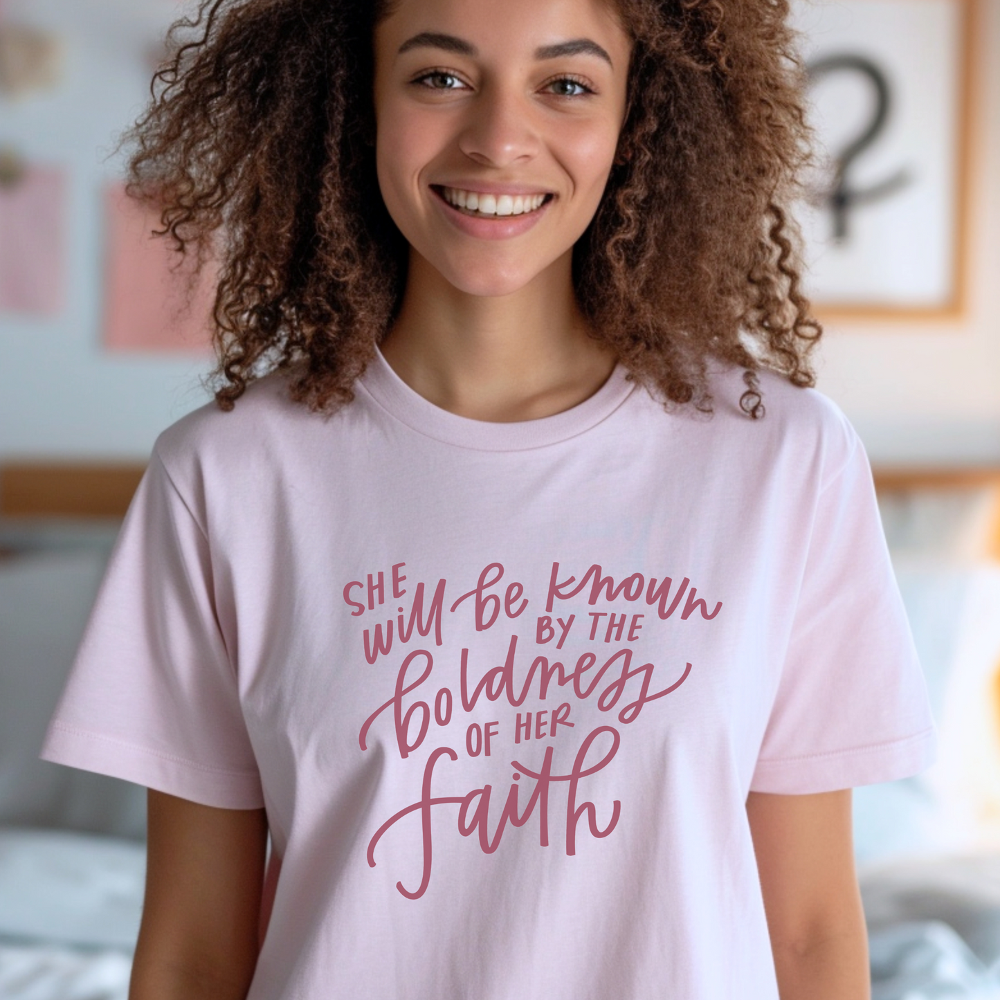 She Will Be Known by the Boldness of Her Faith, Ephesians 3:12, Biblical Tee For Her, Daughter of the King, God is within Her, Jesus T Shirt