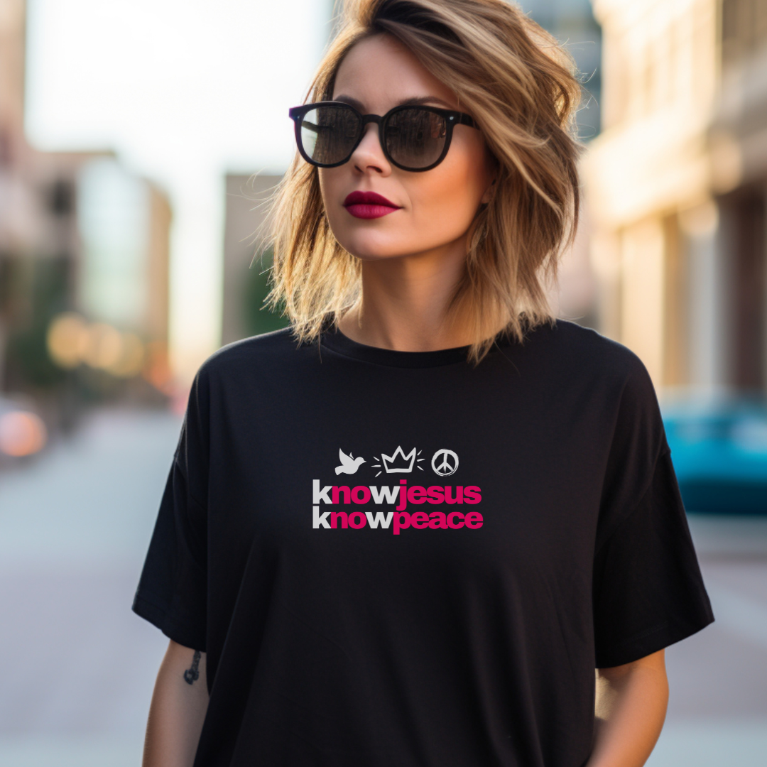 Know Jesus Know Peace Christian Teen Tee, Trendy Church Outfit, Casual Sunday Tees for Teens, Jesus Aesthetic, Religious Hipster Apparel