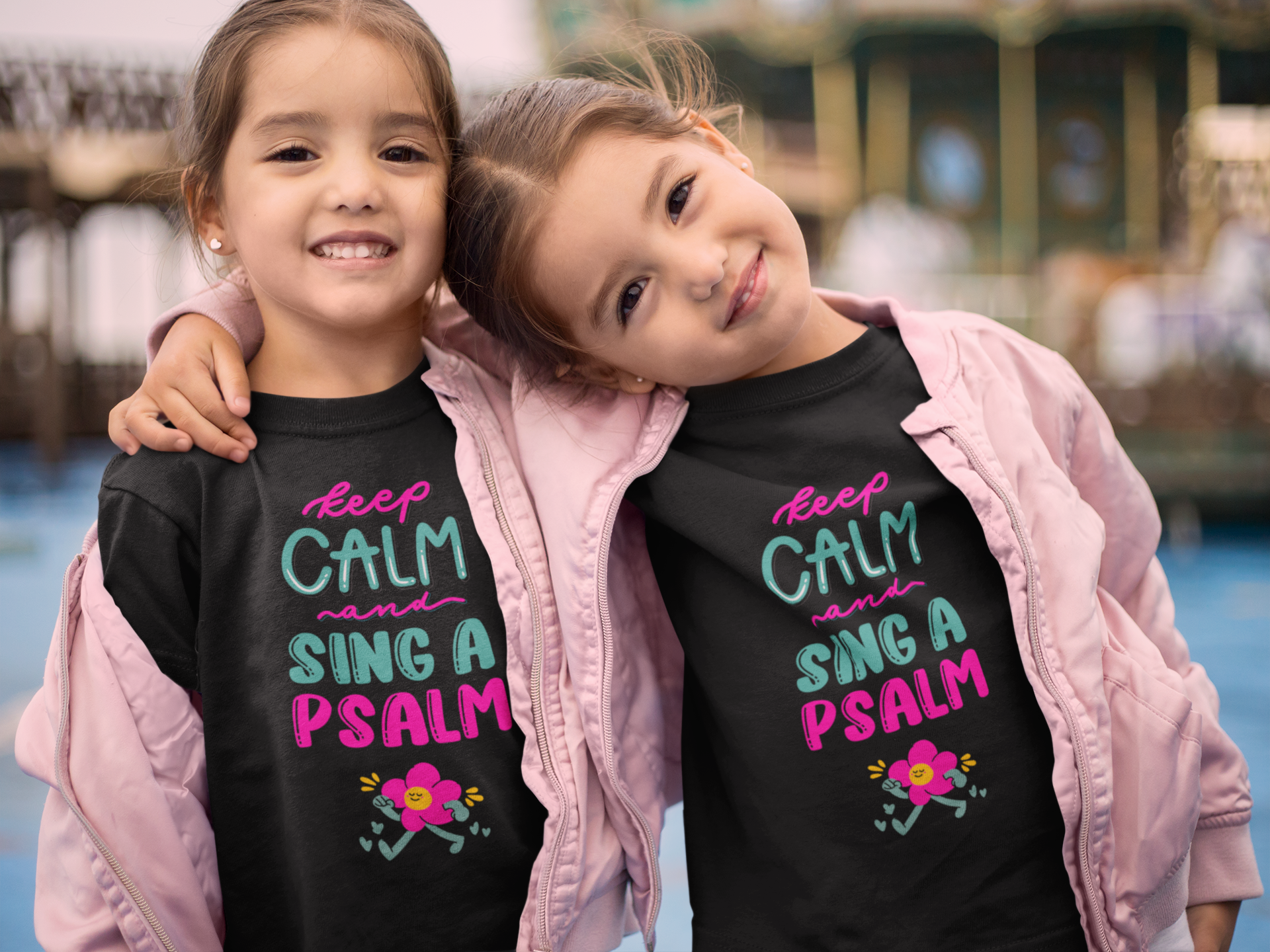 Keep Calm And Sing A Psalm Tee, Retro Faith TShirts for Babies, Trendy Toddler Church Outfit for Little Girls, Christian Gifts for Baby Girl